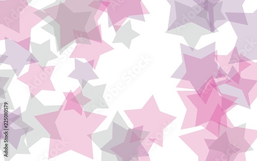 Multi Colored translucent stars on a white background. Red tones. 3D illustration