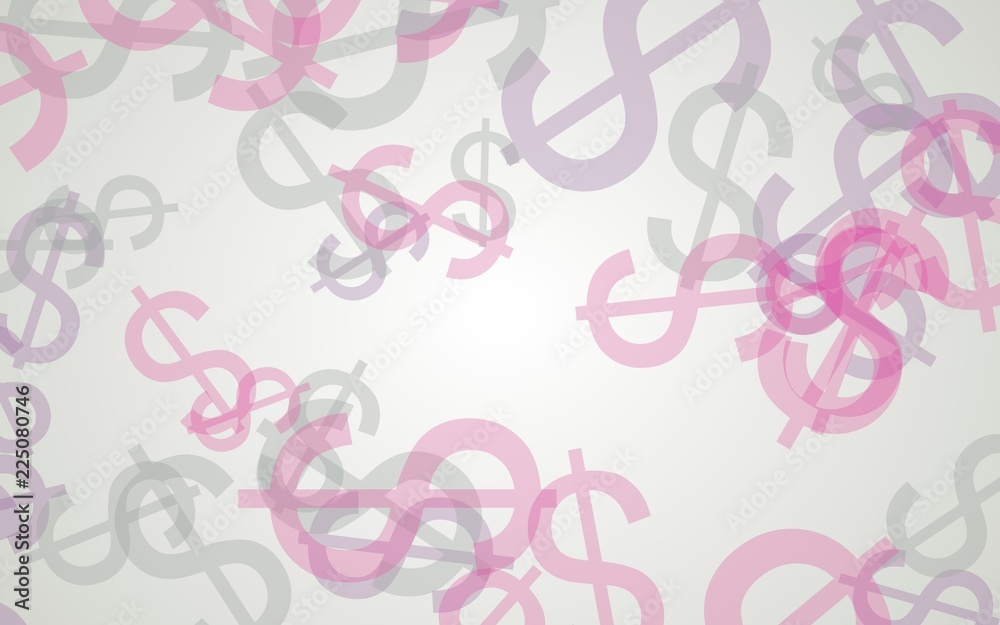 Multicolored translucent dollar signs on white background. Green tones. 3D illustration Multicolored translucent dollar signs on white background. Green tones. 3D illustration