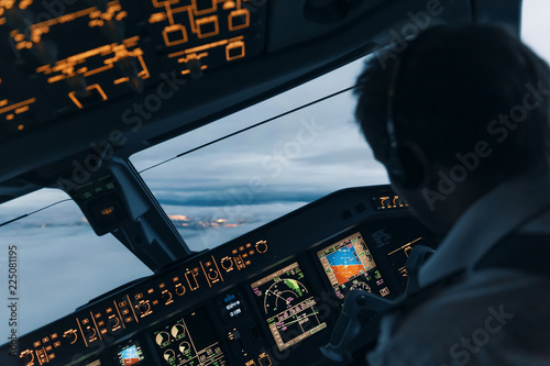 Airline Pilot Turning Aircraft Heading