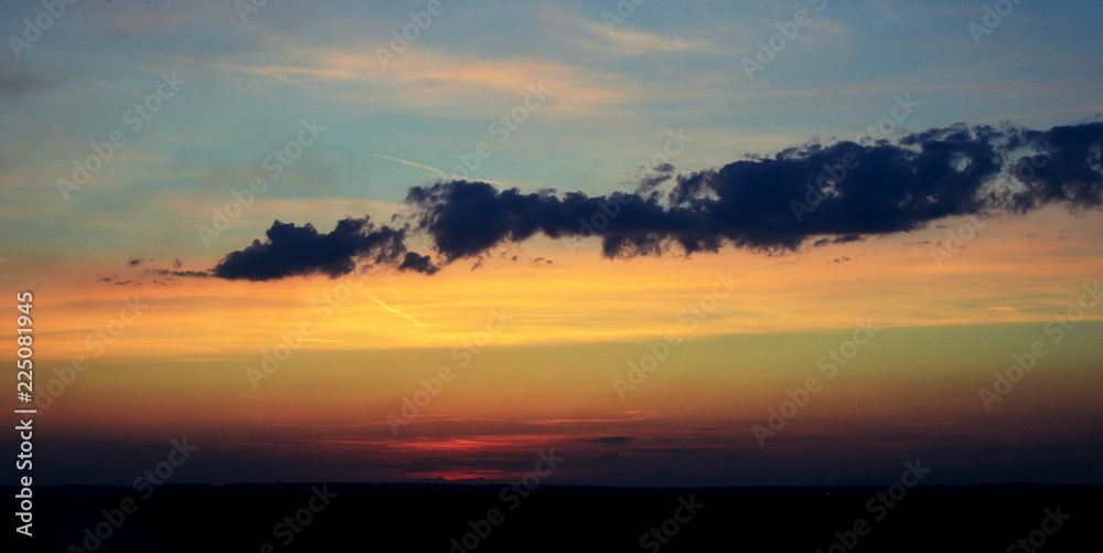 Fototapeta premium sunset over lake