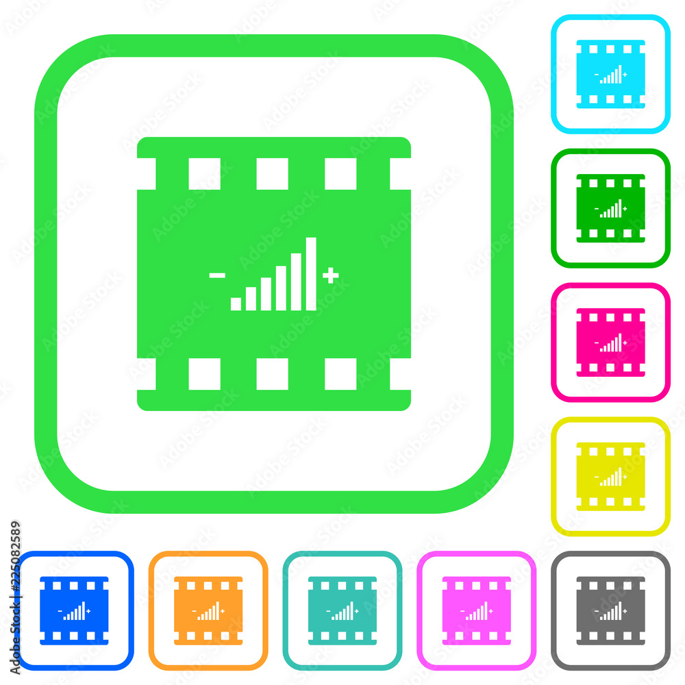 Movie adjusting vivid colored flat icons Movie adjusting vivid colored flat icons