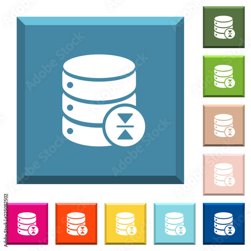 Select database table row white icons on edged square buttons