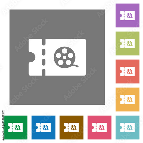 Movie discount coupon square flat icons photo