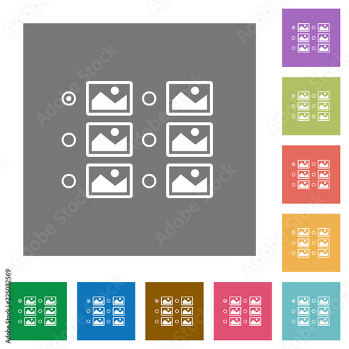 Single image selection with radio buttons square flat icons