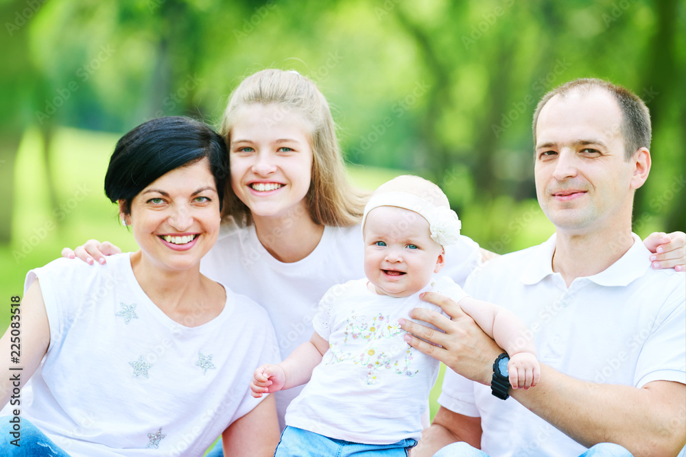 Fototapeta premium Family with children outdoors