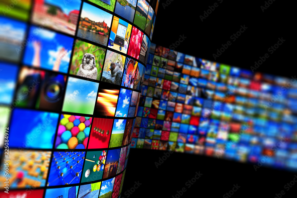 Obraz premium Streaming media technology and multimedia concept