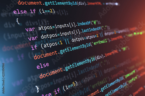 Programming source code abstract background photo