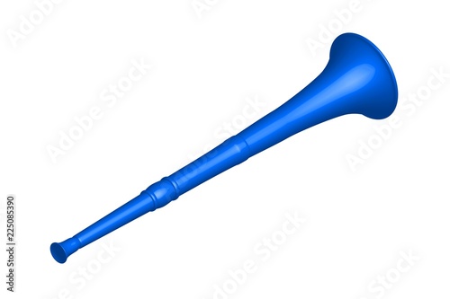 Blue vuvuzela trumpet football fan. Vuvuzela isolated on a white background. Vector illustration