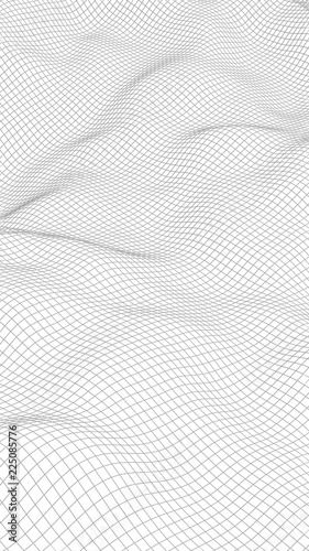 Abstract landscape on a white background. Cyberspace grid. Hi-tech network. 3d technology illustration © Plastic man