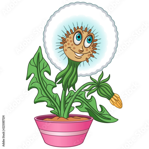 Fototapeta Naklejka Na Ścianę i Meble -  Cartoon dandelion flower