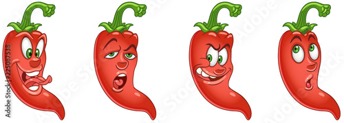 Red Chili Pepper. Vegetable food. Emoji emoticon collection.