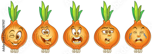 Onion. Vegetable food. Emoji emoticon collection.