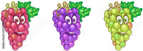 Grapes fruit. Food emoji emoticon collection.