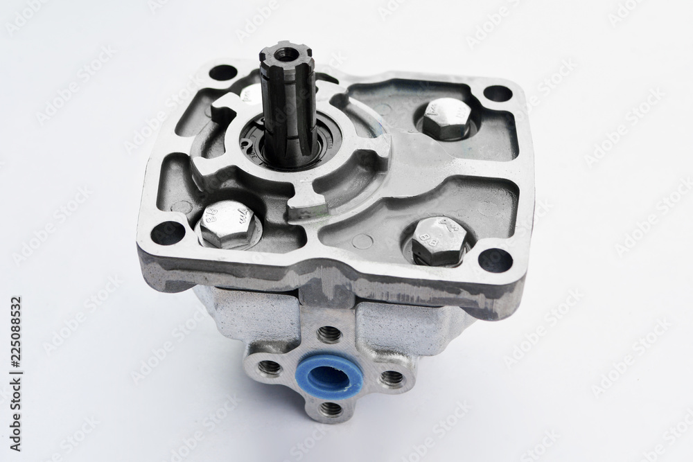 oil gear pump hydraulic system of the vehicle isolated on white background oil gear pump hydraulic system of the vehicle isolated on white background