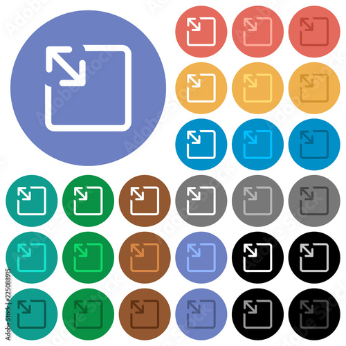 Resize object round flat multi colored icons