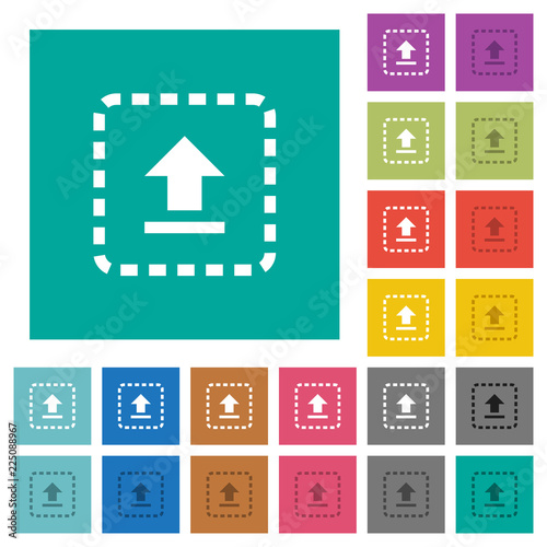 Drag to upload square flat multi colored icons