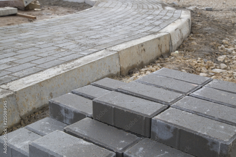 paving slabs laying