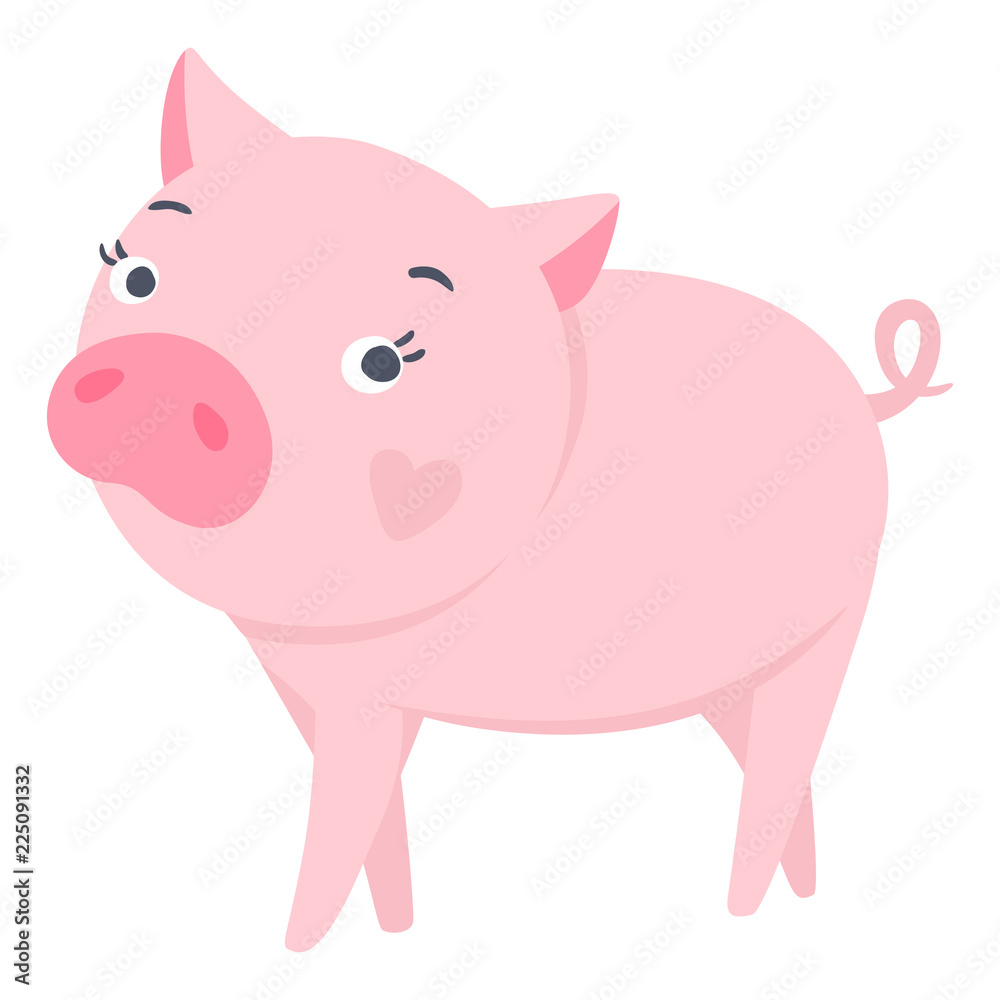 Pigs illustration isolated on white. Symbol of new year Pigs illustration isolated on white. Symbol of new year