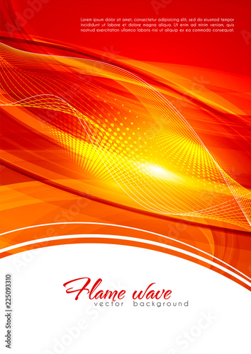 Abstract ardent background. Red and white color template with lighting effect. Bright cover design layout for corporate flyer, business book, booklet, brochure, poster, banner. Vector