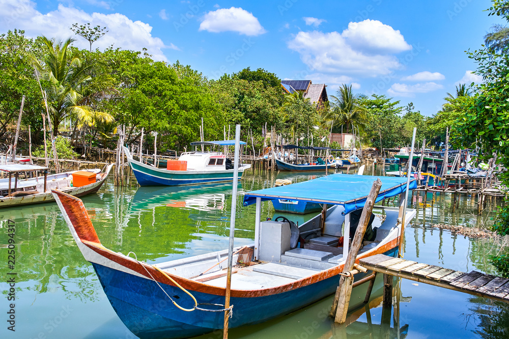 Fishing village on Langkawi island, Malaysia Fishing village on Langkawi island, Malaysia