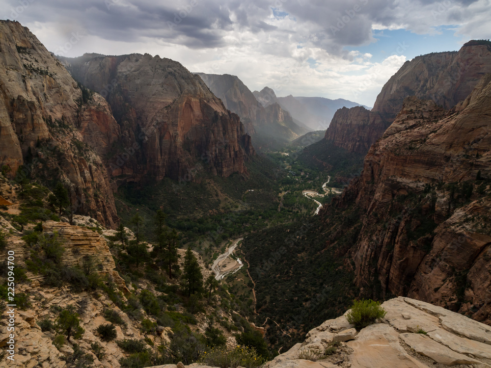 Valley View, Mountain Landscape, View from Angels Landing,  Zion National Park, Utah