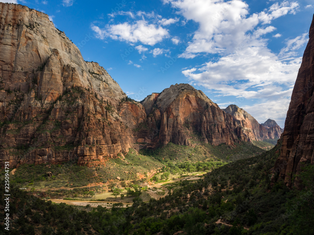 Valley View, Mountain Landscape of Zion National Park, Utah