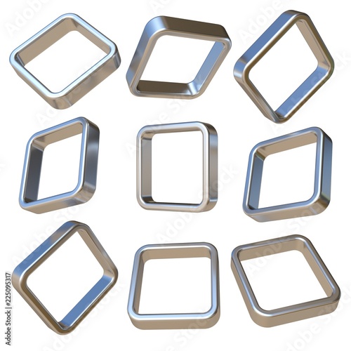 Metal dimensional squares 3D