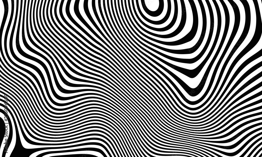 Abstract striped background in a zebra style. Fabric geometric. 3D rendering