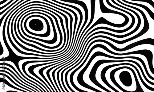 Stylized black and white striped zebra background. Fabric geometric.