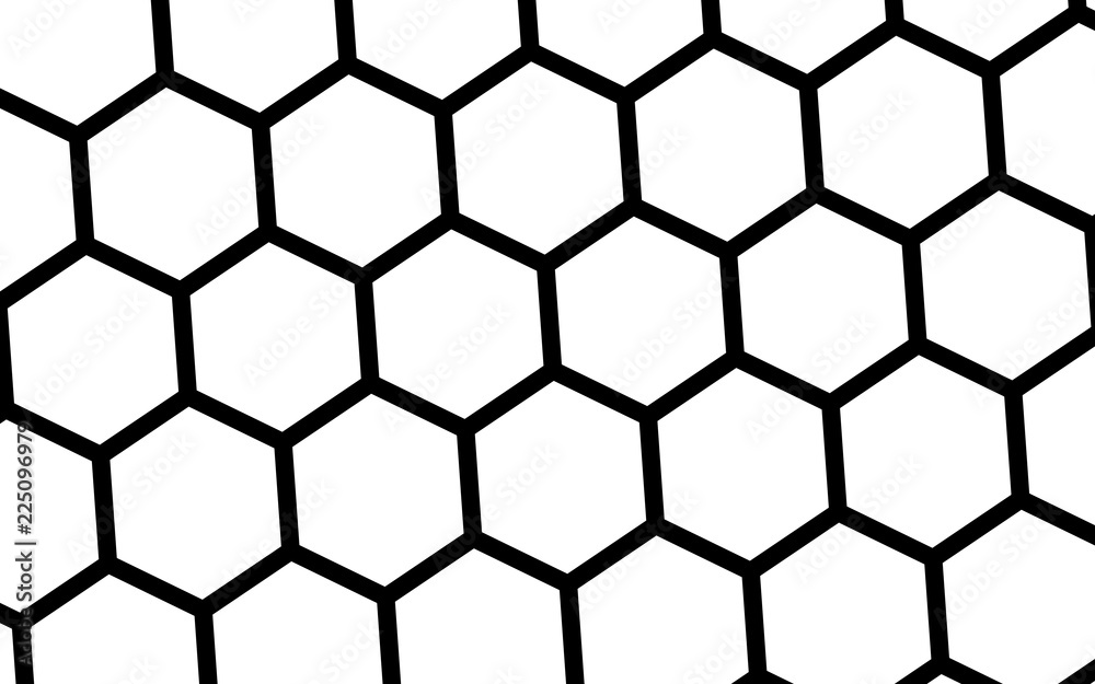 Black honeycomb on a white background. Isometric geometry. 3D illustration Black honeycomb on a white background. Isometric geometry. 3D illustration