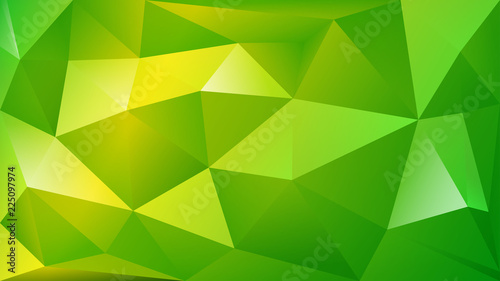 Abstract polygonal background of many triangles in green colors