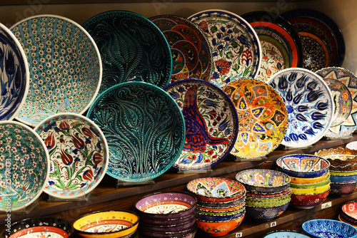 beautiful ceramic tableware plates with a ornament pattern set handmade