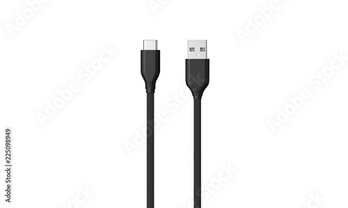 usb-c cable isolated on white background