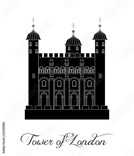 the illustration with the beautiful tower of london