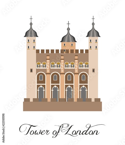 the illustration with the beautiful tower of london