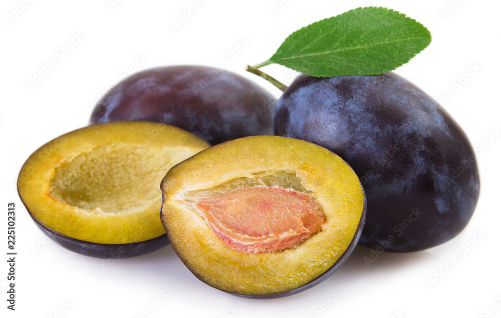 Fresh plum on white background Fresh plum on white background