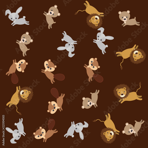 Fototapeta Naklejka Na Ścianę i Meble -  cute animals group pattern background