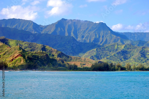 Emerald Mountains Hover Over Hanalei Bay © bonniemarie