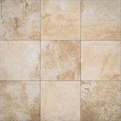 Fotobehang Steen  stone texture tile,  tiled background patchwork, brown  © hanohiki