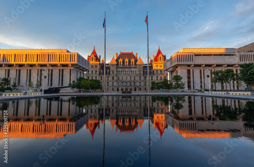 New York State Capitol building at Sunset, Albany, NY, USA photo