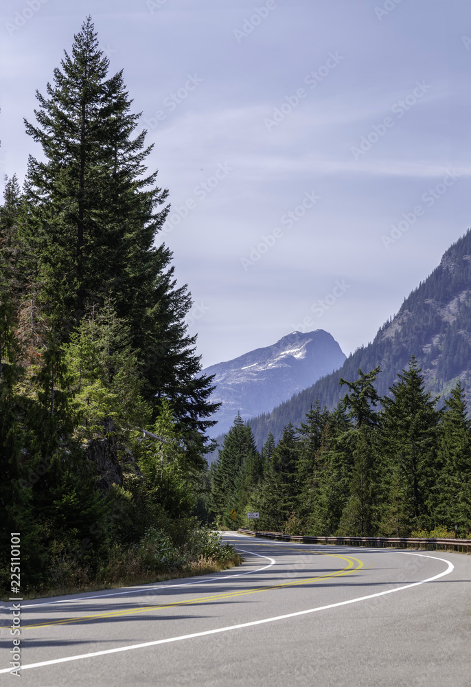 Scenic road through the North Cascades National Park