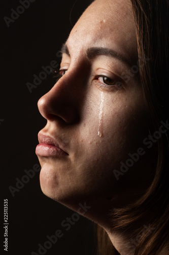 young woman crying