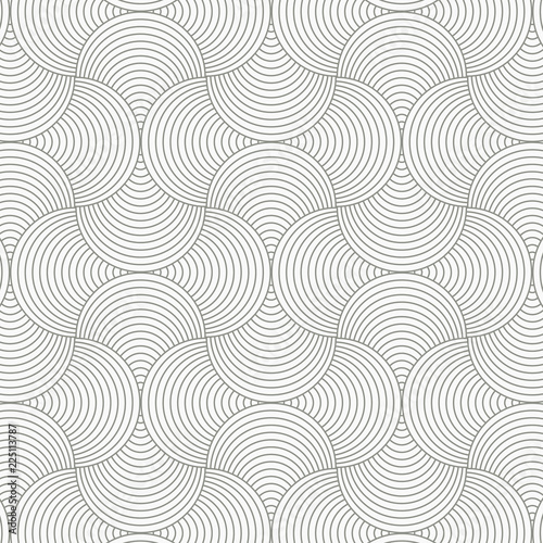 geometric pattern vector. Geometric simple fashion fabric print. Vector repeating tile texture. Overlapping circles funky theme or linear petal of flower or flora. pattern is on swatches panel