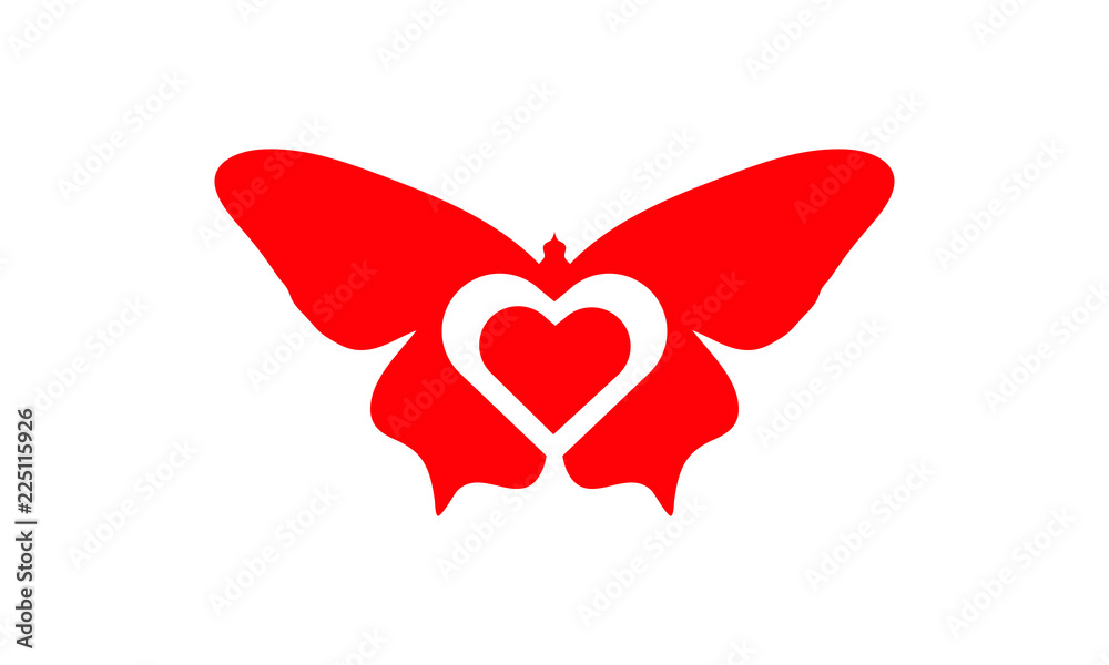 butterfly with love vector illustration Stock Vector | Adobe Stock