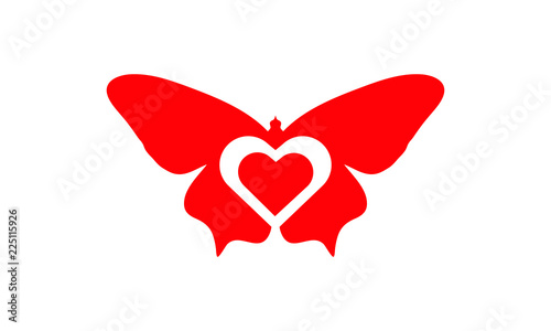 butterfly with love vector illustration
