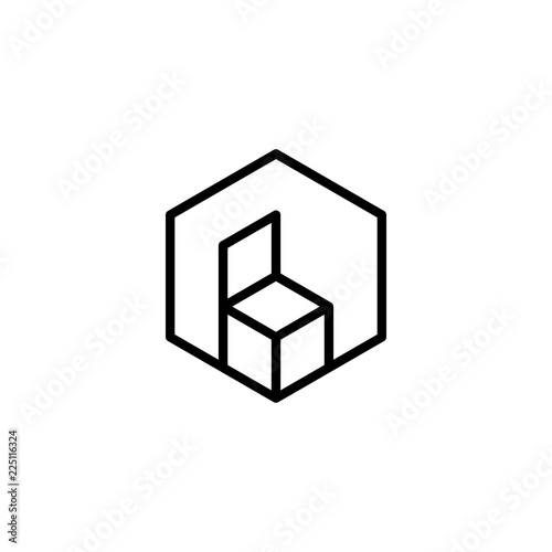 simple hexagon monoline chairs logo