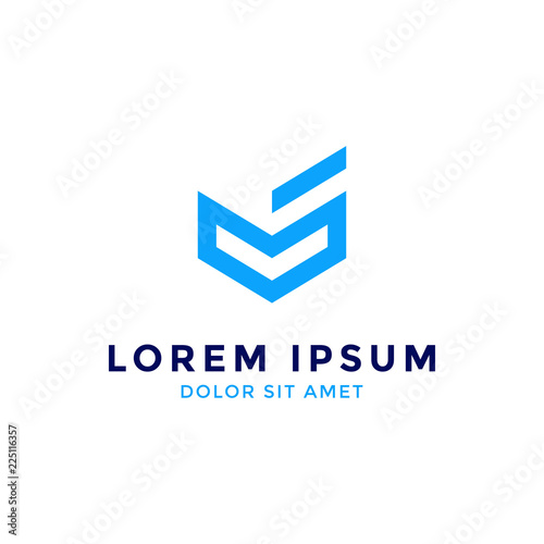 Letter VS Arrow Logo