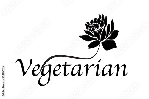 vegetarian icon with lotus