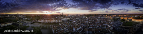 Bayonne France aerial view panorama sunset cityscape with dramatic sky photo