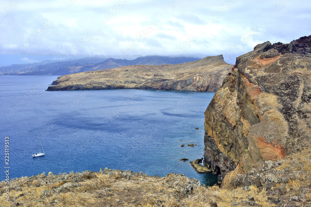 Views on trail to Ponta do Sao Lourenco peninsula, the eastern part of Madeira Island, Portugal

